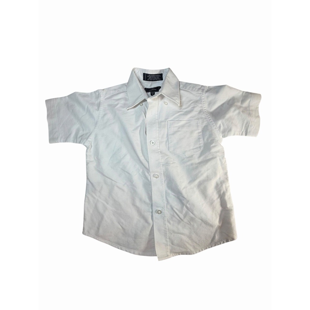 Dockers Button Down Shirt Boy Size 6 White Excellent Short Sleeve School Uniform